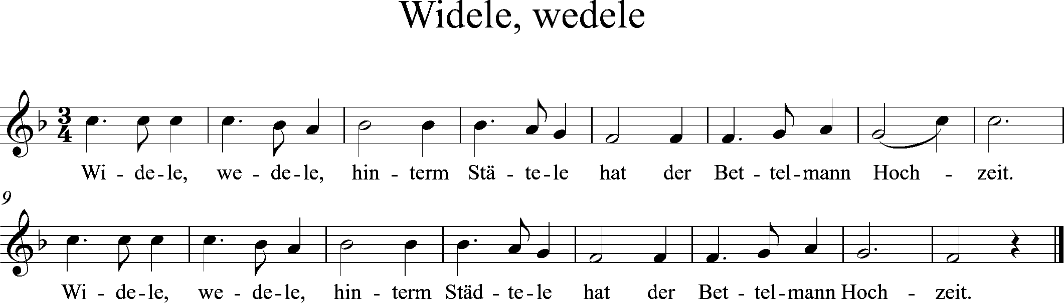 F-Dur, Sax, Widele Wedele